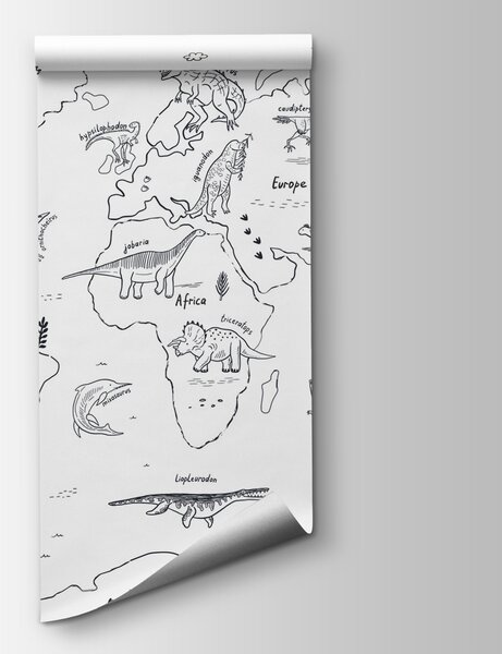 Fototapeta Mapa světa s dinosaury, Dětské fototapety, Populární fototapety, u98793 - Tapeko.co.cz