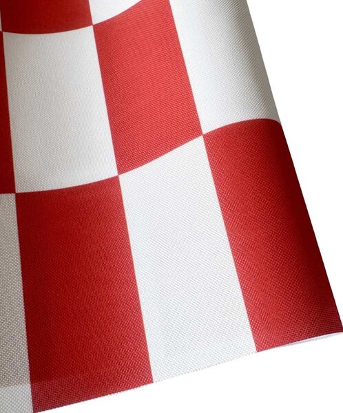 Venkovní látka Pergola (Oxford), 200 g/m², šíře 160 cm, bílo-červená šachovnice 5x10 cm