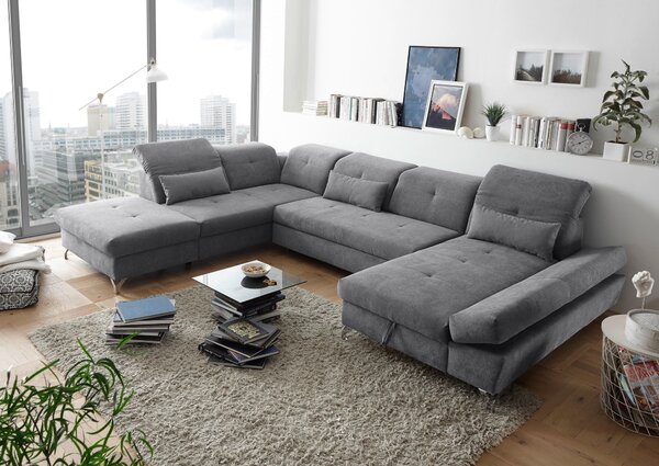 SEDACÍ SOUPRAVA, textil, tmavě šedá MID.YOU - Rozkládací sedačky, Online Only