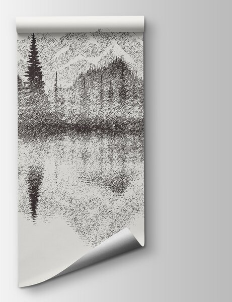 Fototapeta Pohoří a stromy odrážející se v jezeře, Přírodní fototapety, Populární fototapety, u98808 - Tapeko.co.cz