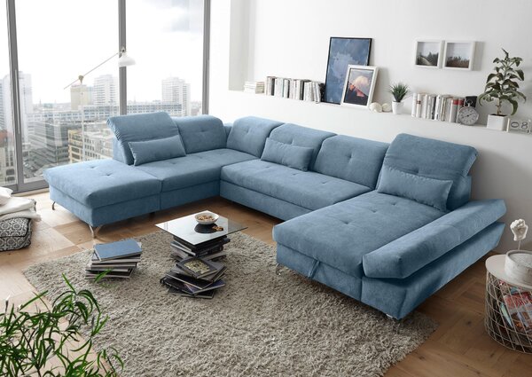 SEDACÍ SOUPRAVA, textil, modrá MID.YOU - Rozkládací sedačky, Online Only