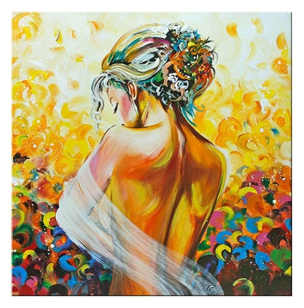 Ručně malovaný obraz DeLUXE - Žena 1 kus 084D1 - ŽENA 1 dílný 084D1 - 70x70 cm