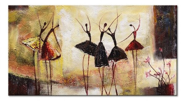 Ručně malovaný obraz na stěnu TANEČNÍCI - 60x120 cm