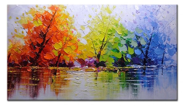 Ručně malovaný obraz na stěnu STROMY - 130x70 cm