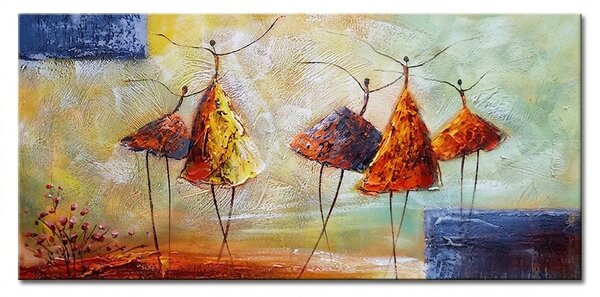 Ručně malovaný obraz na stěnu TANEČNÍCI - 40x80 cm