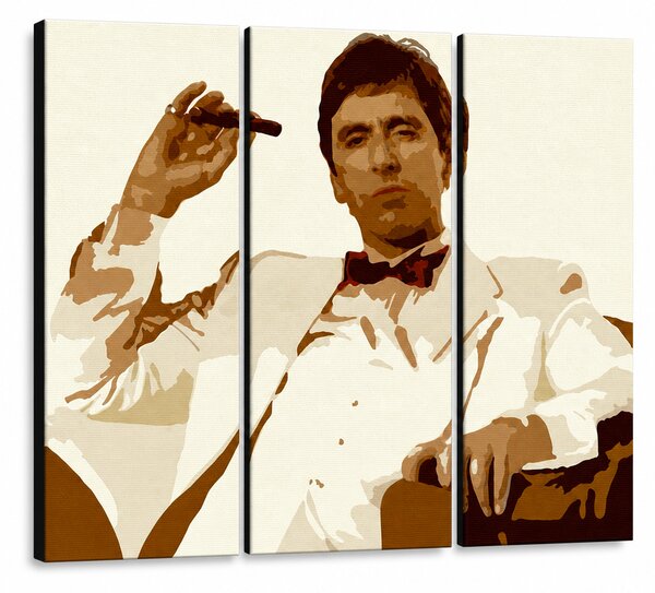 Ručně malovaný obraz POP Art AL PACINO 3 díly al34 - 60x40 cm