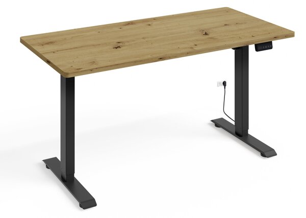 Elektrický PC stolek Motiva 120 (černá + dub artisan)