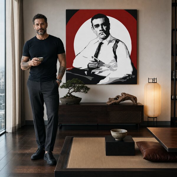 Ručně malovaný obraz POP Art James Bond 1 díl bond4 - 50x50 cm