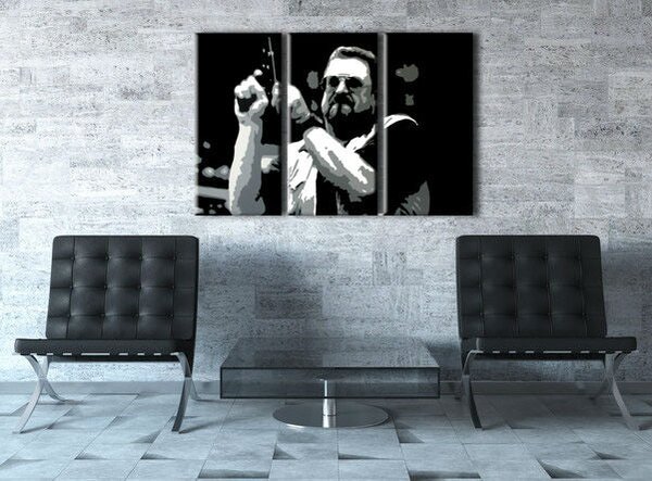 Ručně malovaný obraz POP Art Big Lebowski 3 díly bl1 - 60x40 cm