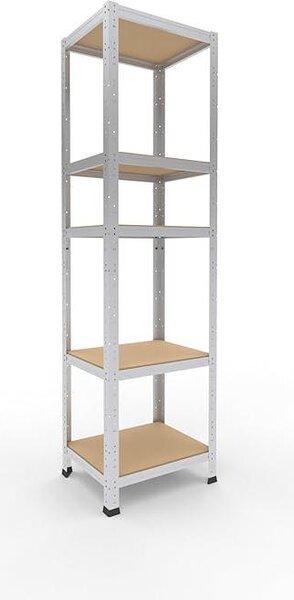 Regál do domácnosti, rozměry 180x50x40 cm, robustní konstrukce s pozinkovaným povrchem, 5 polic, nosnost 175 kg na jednu polici