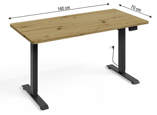 BIM Nastavitelný elektrický stůl BIMOTION 1S 140x70 Barva: Černý mat/bílý mat