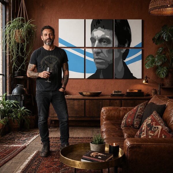 Ručně malovaný obraz POP Art Scarface - AL PACINO 6 dílů al40 - AL PACINO 6 dílný al40 - 90x60 cm