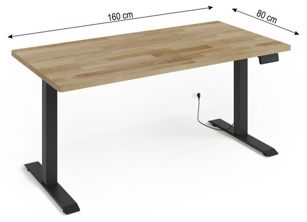 BIM Nastavitelný elektrický stůl BIMOTION 2S 160x80 Barva: Černý mat/přírodní dub