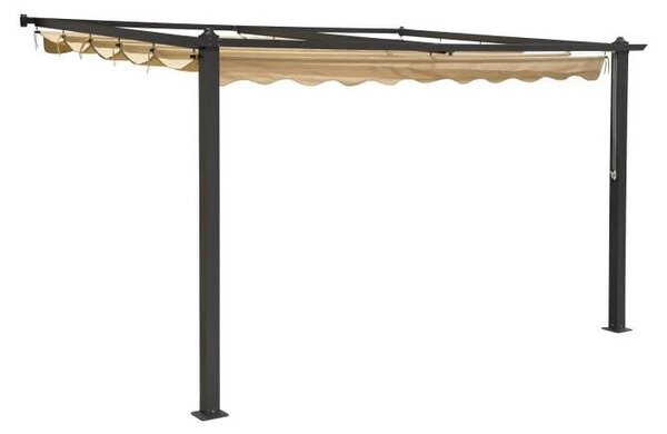 - Zahrádková pergola, altán, stříška na terasu, nástěnná pergola Siros 3x4 m – vodotěsná a stabilní ochrana proti slunci pro terasu, volně stojící altán, altán s grilem, markýza jako sluneční clona