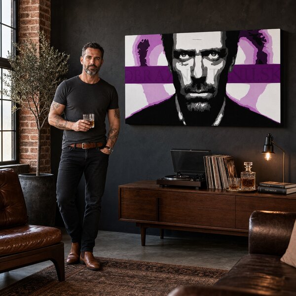 Ručně malovaný obraz POP Art Dr. HOUSE 1 kus 1010 dh - 80x40 cm
