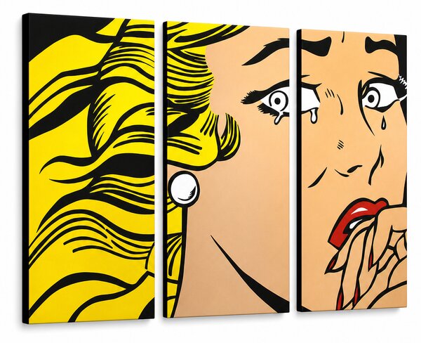 Ručně malovaný obraz POP Art LICHTENSTEIN 3 díly li3/x2 - 60x40 cm