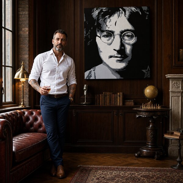 Ručně malovaný obraz POP Art John Lennon 1 kus - 50x50 cm