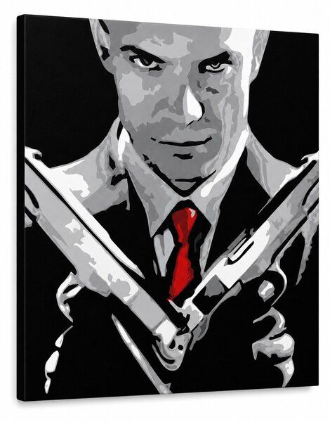Ručně malovaný obraz POP Art HITMAN 1 díl hit2 - 50x50 cm
