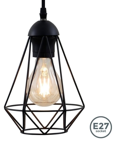 LED Lustr na lanku 1xE27/6,5W/230V 2500K černá