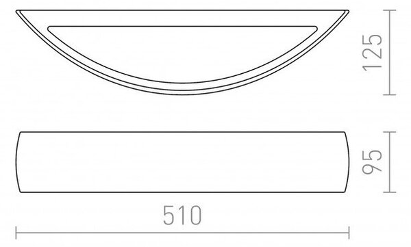 CRESCENT L nástěnná sádrová 230V E14 2x40W - RED - DESIGN RENDL