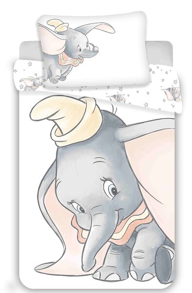 Bavlněné povlečení do postýlky, motiv Dumbo, rozměr povlečení 100x135, 40x60 cm, vícebarevné
