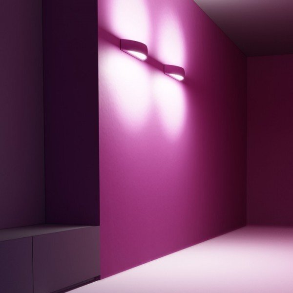 CRESCENT L nástěnná sádrová 230V E14 2x40W - RED - DESIGN RENDL