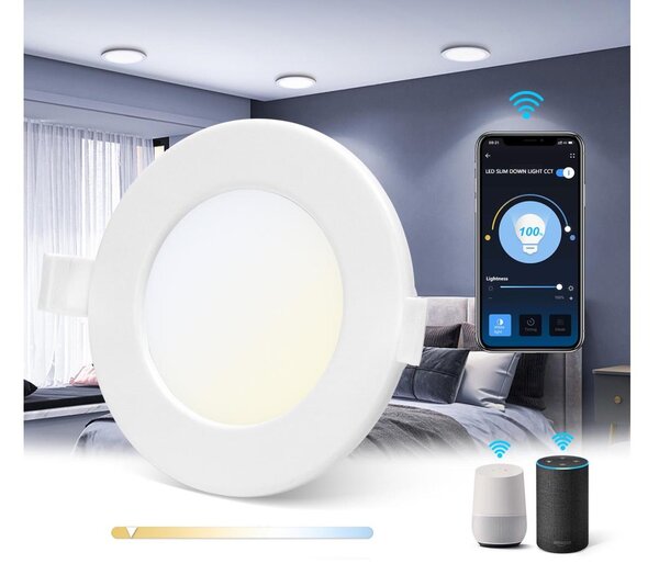 Aigostar - LED Stmívatelné podhledové svítidlo 6W/230V pr. 11,5 cm Wi-Fi