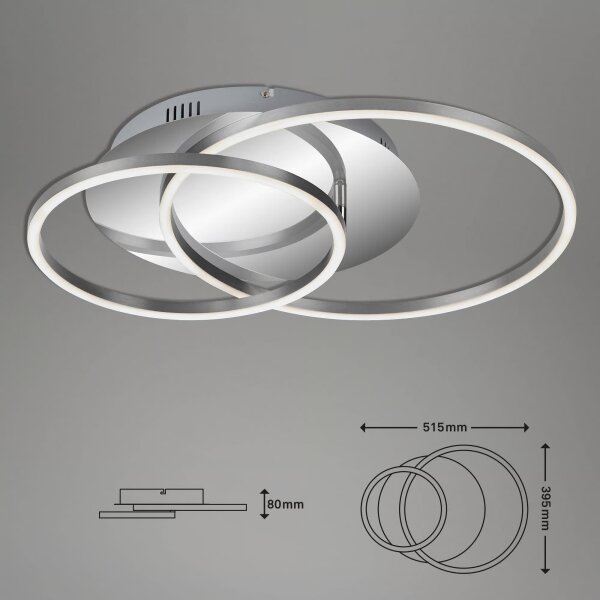 LED Stmívatelné stropní svítidlo LED/28W/230V 3000K matný chrom