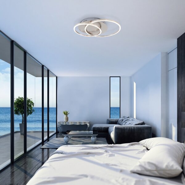 LED Stmívatelné stropní svítidlo LED/28W/230V 3000K matný chrom