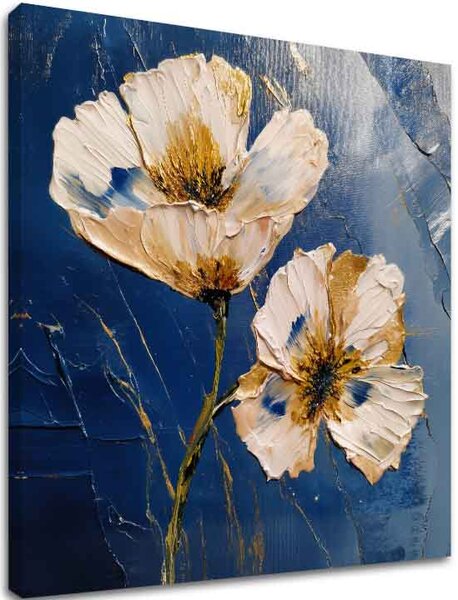 Obraz květin MIDNIGHT BLOOM | dotaženo rukou umělce - 60x60 cm