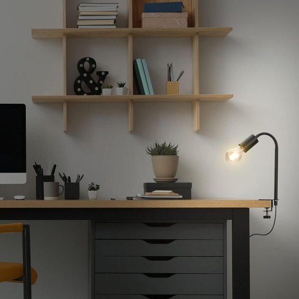 LED Lampa s klipem 1xE27/4,2W/230V 2700K černá