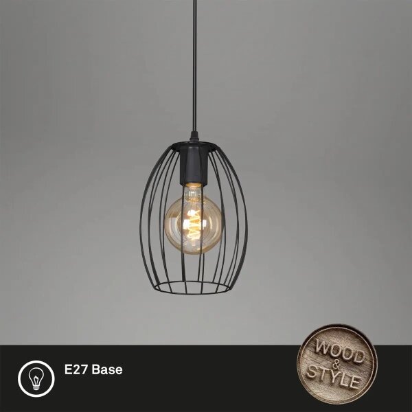 Lustr na lanku 1xE27/60W/230V černá