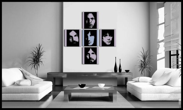 Ručně malovaný obraz POP Art Pink Floyd 4 dílná pf