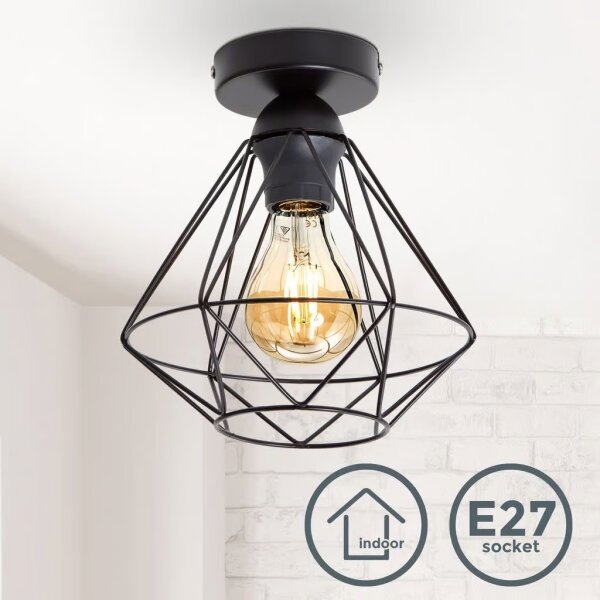 Stropní svítidlo 1xE27/40W/230V černá