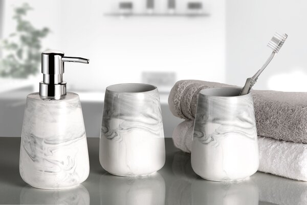 Kleine Wolke Marble kelímek na kartáčky bílá-šedá 5854901852