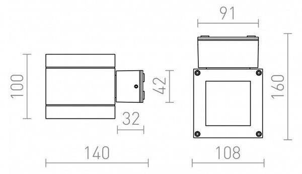 TELO nástěnná antracitová 230V G9 40W IP44 - RED - DESIGN RENDL