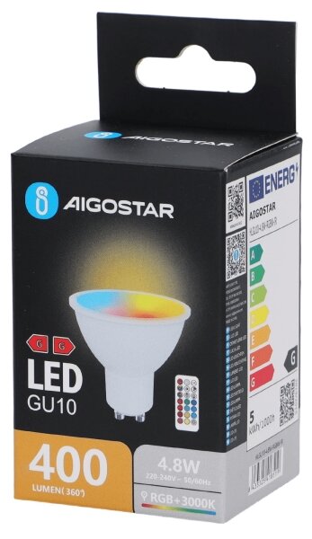 Aigostar - LED RGBW Stmívatelná žárovka GU10/4,8W/230V 3000K + DO