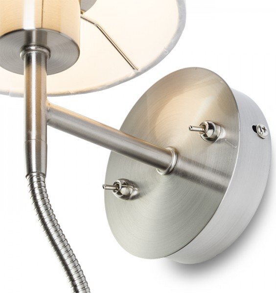 VERSA nástěnná se stínidlem bílá matný nikl 230V E27+ LED 60+3W - RED - DESIGN RENDL