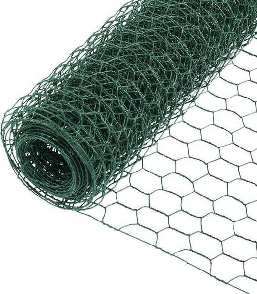 Ocelová síťovina – zelená – 3 m x 400 mm – s jemnou PVC vrstvou – pro oplocení a zahrady