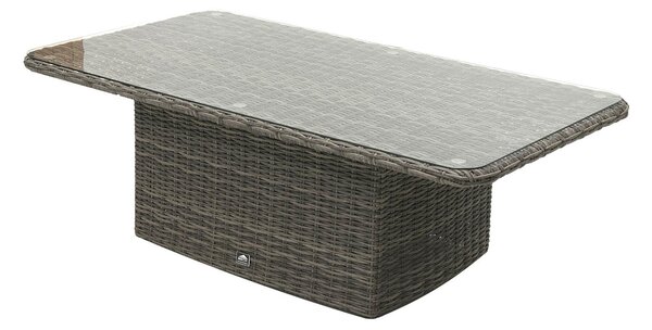 Ratanový stůl výsuvný jídelní/odkládací 150 x 80 cm BORNEO LUXURY (šedá)