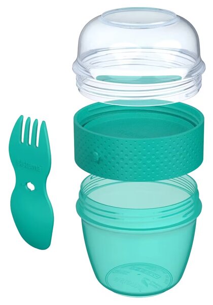 SISTEMA Krabička na jogurt a müsli, 2 komory+lžíce, SISTEMA, mix barev Barva krabiček SISTEMA: Modrá