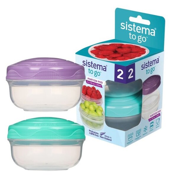SISTEMA Mini 2 krabičky na svačinu, 2 x 210ml SISTEMA, mix barev