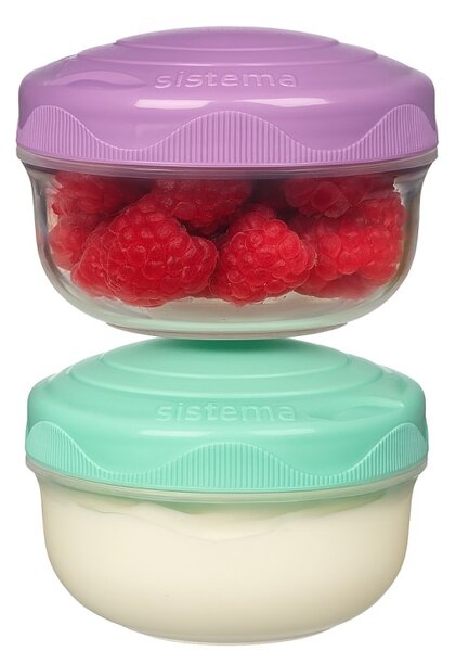 SISTEMA Mini 2 krabičky na svačinu, 2 x 210ml SISTEMA, mix barev