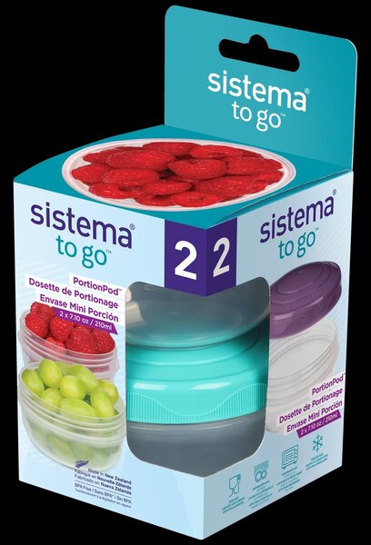 SISTEMA Mini 2 krabičky na svačinu, 2 x 210ml SISTEMA, mix barev