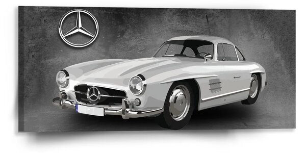Sablio Obraz Mercedes-Benz 300 SL Šedé pozadí - 110x50 cm