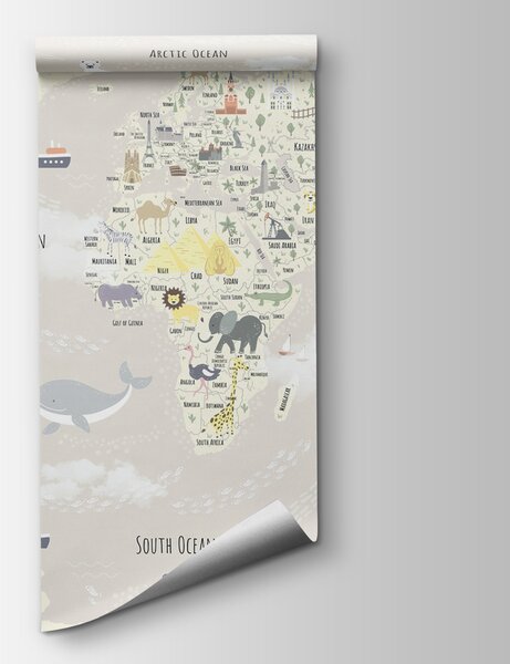 Fototapeta Mapa světa, Dětské fototapety, Populární fototapety, u96587v1 - Tapeko.co.cz