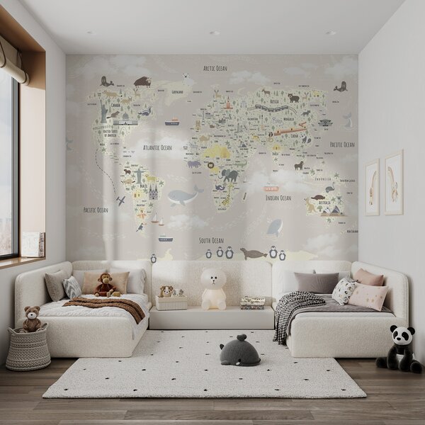 Fototapeta Mapa světa, Dětské fototapety, Populární fototapety, u96587v1 - Tapeko.co.cz