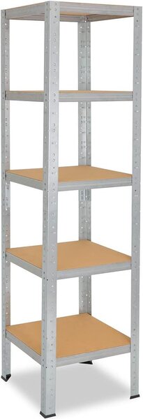 Regál do domácnosti, rozměry 200x50x50 cm, robustní konstrukce s pozinkovaným povrchem, 5 polic, nosnost 175 kg na jednu polici