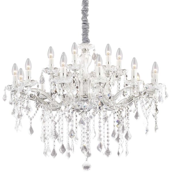 Ideal Lux - Křišťálový lustr na řetězu FLORIAN 18xE14/40W/230V pr. 86 cm čirá