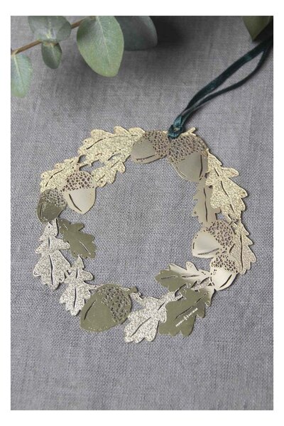 Závěsná dekorace Oak Wreath Gold Pluto Design
